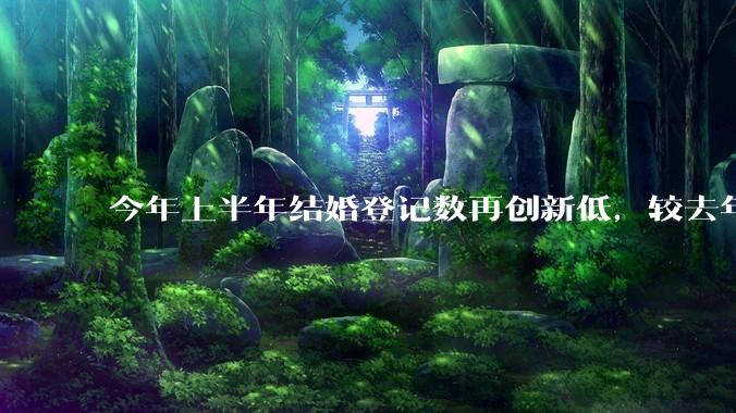 今年上半年结婚登记数再创新低，较去年同期减少 49.8 万对，如何看待这一现象？