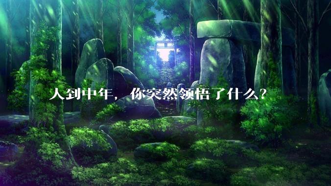 人到中年，你突然领悟了什么？